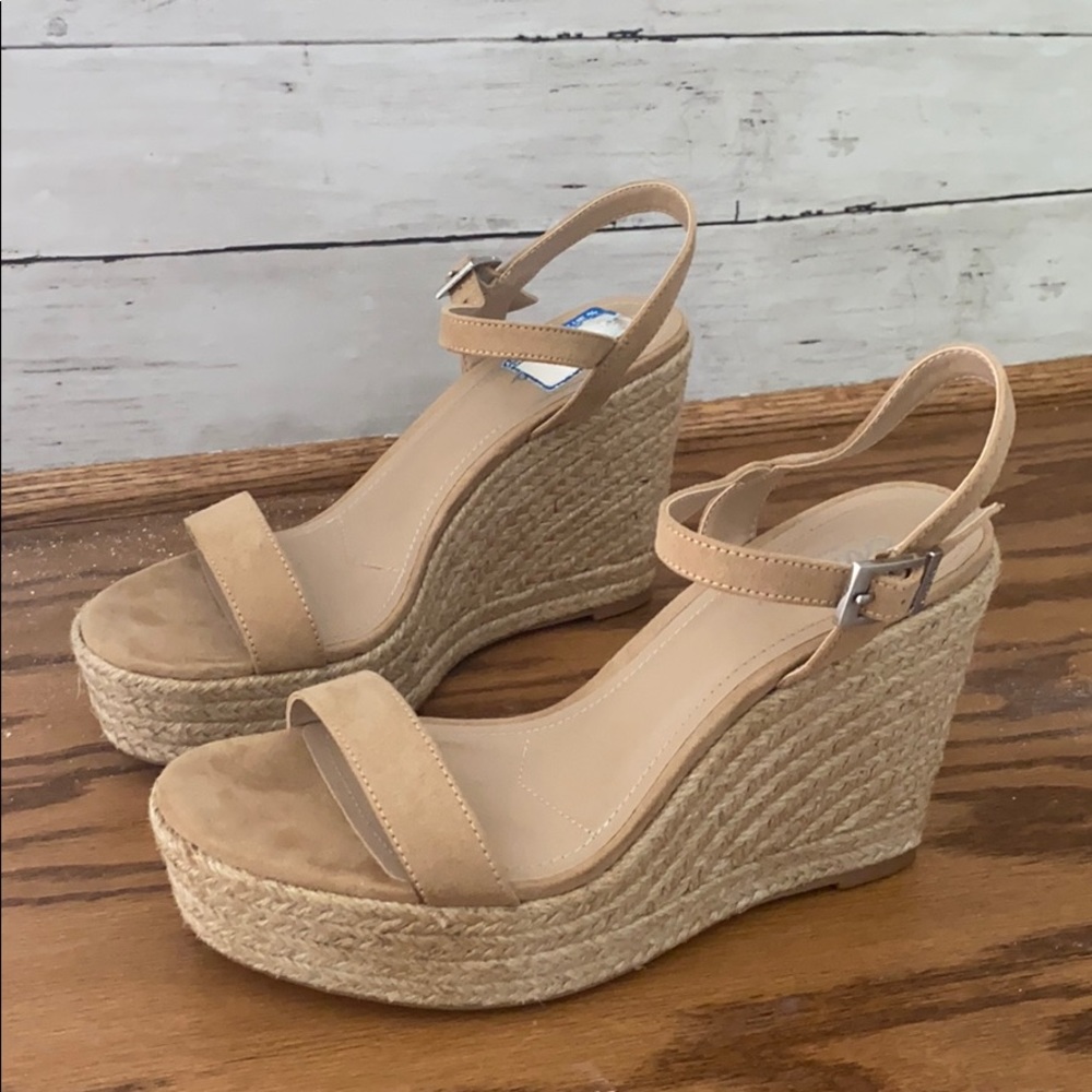 Nude wedge sandals